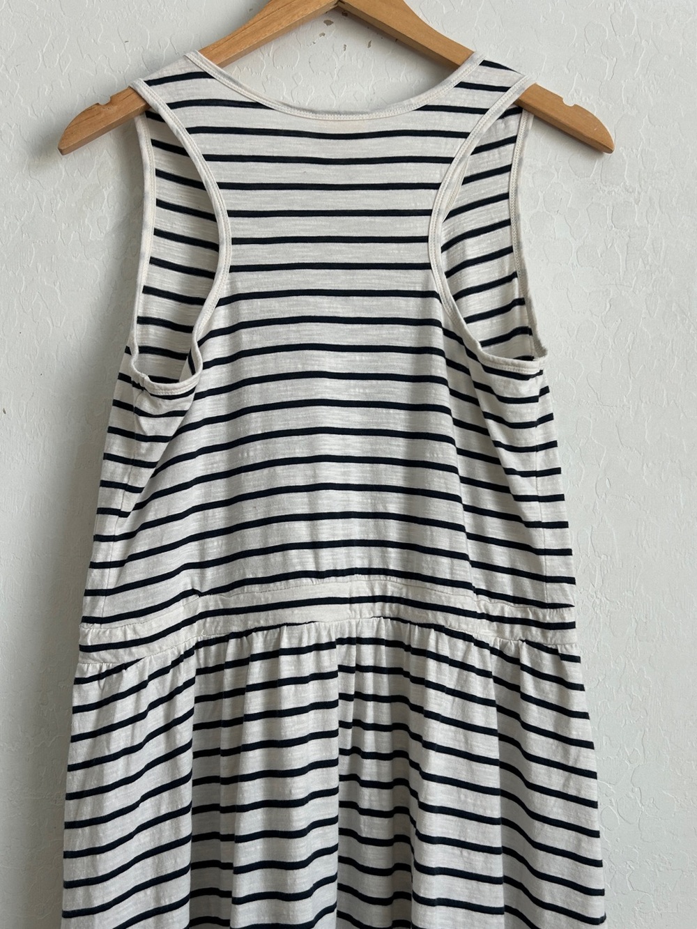 Pact Maxi Dress Medium Slub Cotton Sleeveless Racerback Striped Navy White - Picture 5 of 10